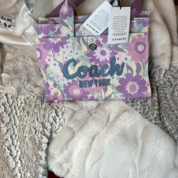 Coach Purple Floral Tote Bag - Picture 4 of 9